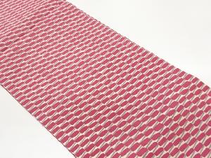 縮緬地抽象模様開き名古屋帯（額縁仕立て）